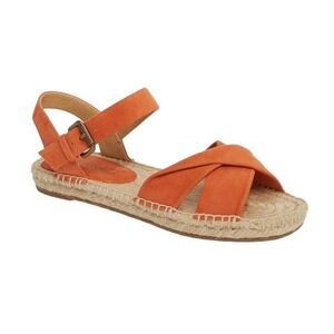 SPLENDID Women's‎ Espadrille Wedge Sandal, Orange Fairfax Suede SZ 9.5 NEW